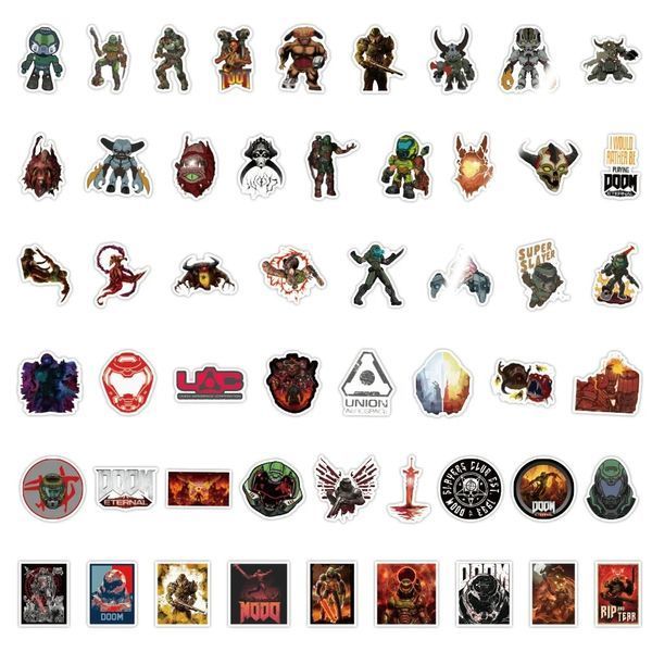 Виниловые стикеры наклейки doom game 10 шт а054/10 фото
