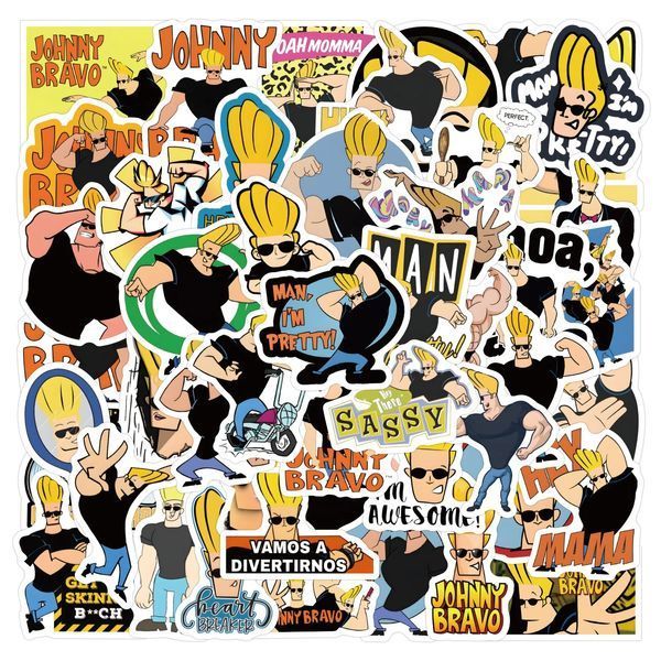 Виниловые стикеры наклейки Johnny Bravo 10шт а018/10 фото