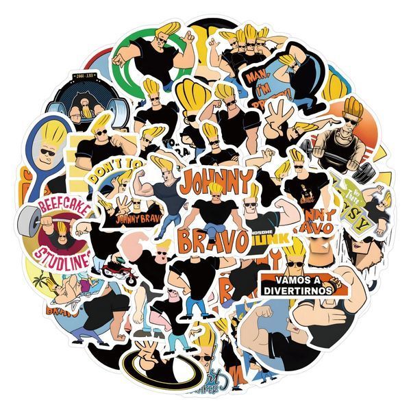 Виниловые стикеры наклейки Johnny Bravo 10шт а018/10 фото