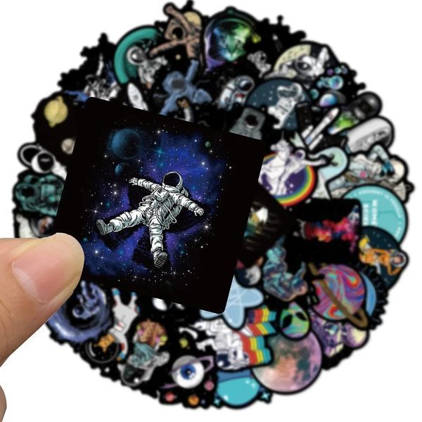 Виниловые стикеры наклейки космос black 10 шт а021/10 фото
