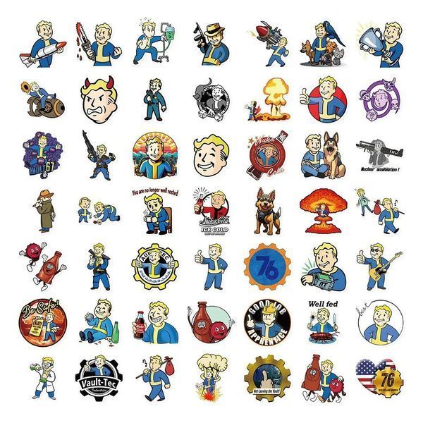 Виниловые стикеры наклейки Fallout 10 шт а070/10 фото