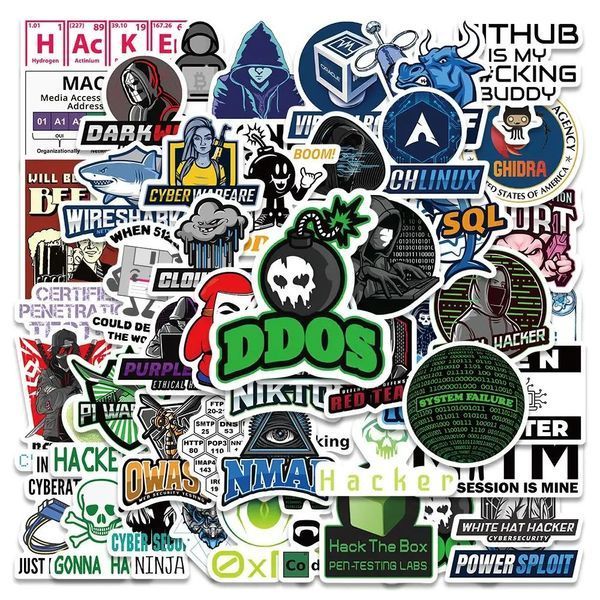 Виниловые стикеры наклейки Hacker 10 шт а073/10 фото