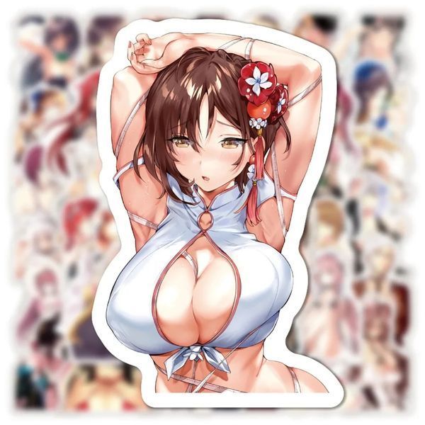 Виниловые стикеры наклейки sexy аниме тянка 10 шт а022/10 фото
