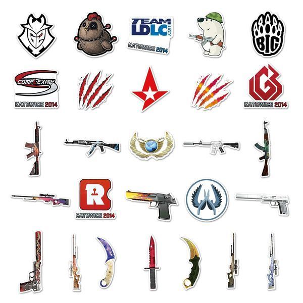 Вінілові стікери наліпки CS GO 10 шт а094/10 фото