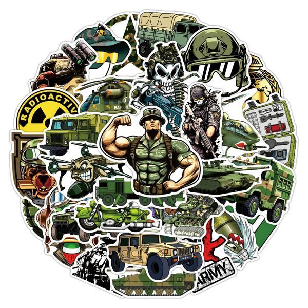 Вінілові стікери наклейки Military 10 шт а154/10 фото
