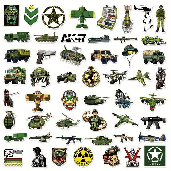 Вінілові стікери наклейки Military 10 шт а154/10 фото