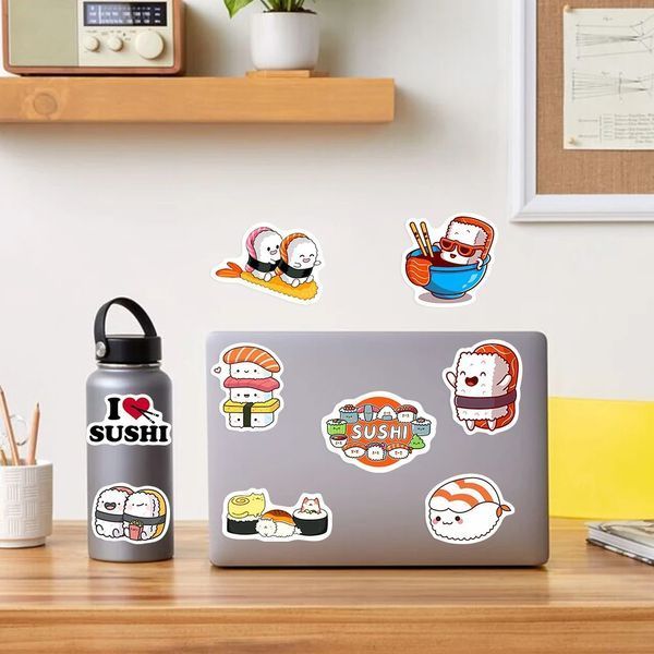 Виниловые стикеры наклейки Sushi Суши 10 шт а102/10 фото
