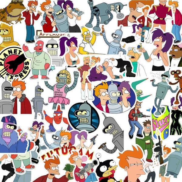 Вінілові стікери наліпки Futurama Футурама 10шт а131/10 фото