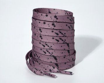 Шнурки цветные, светло-фиолетовые с черными пятнами, ширина 8мм. С4_34_100 фото